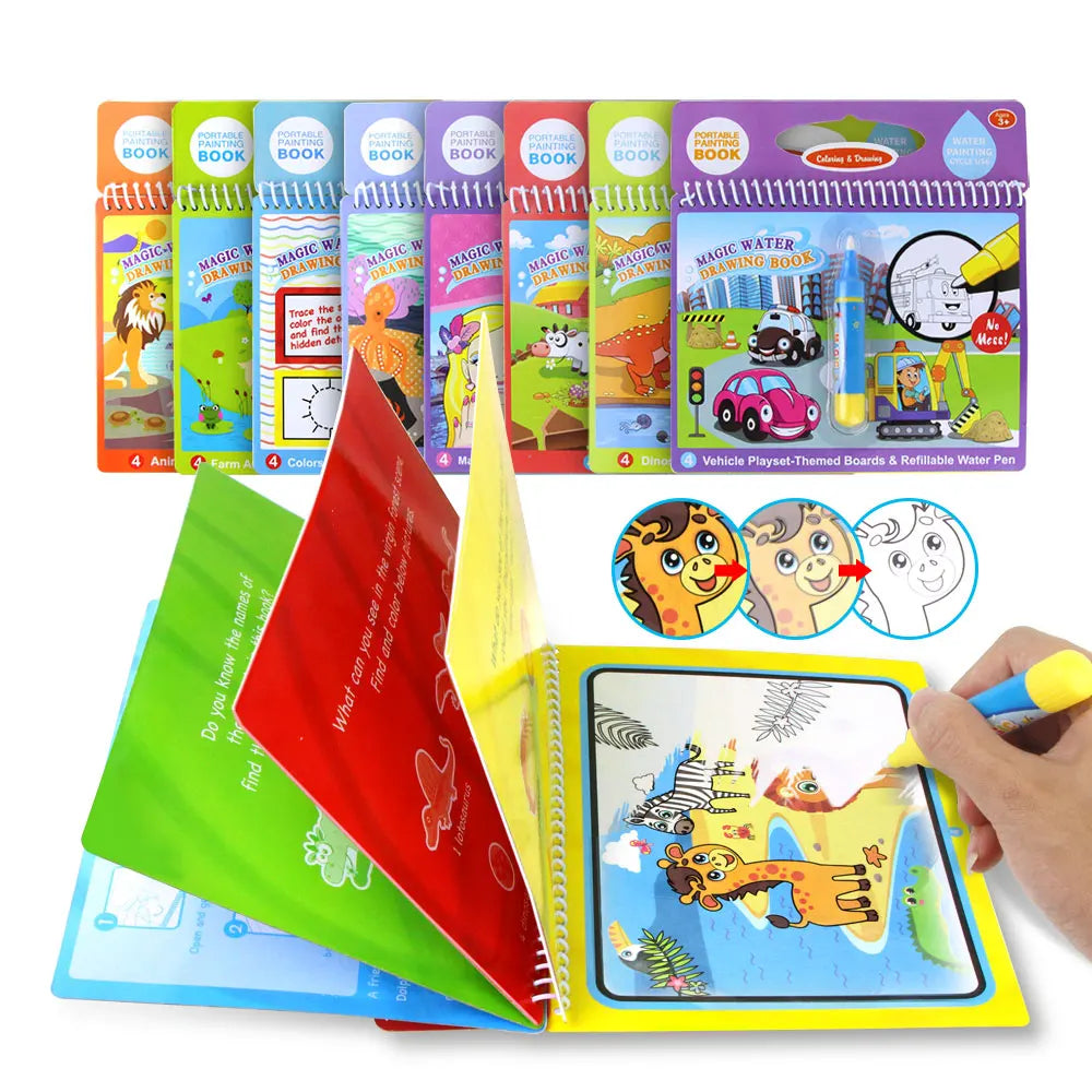 8 styles Magic Water Drawing Book Coloring Doodle