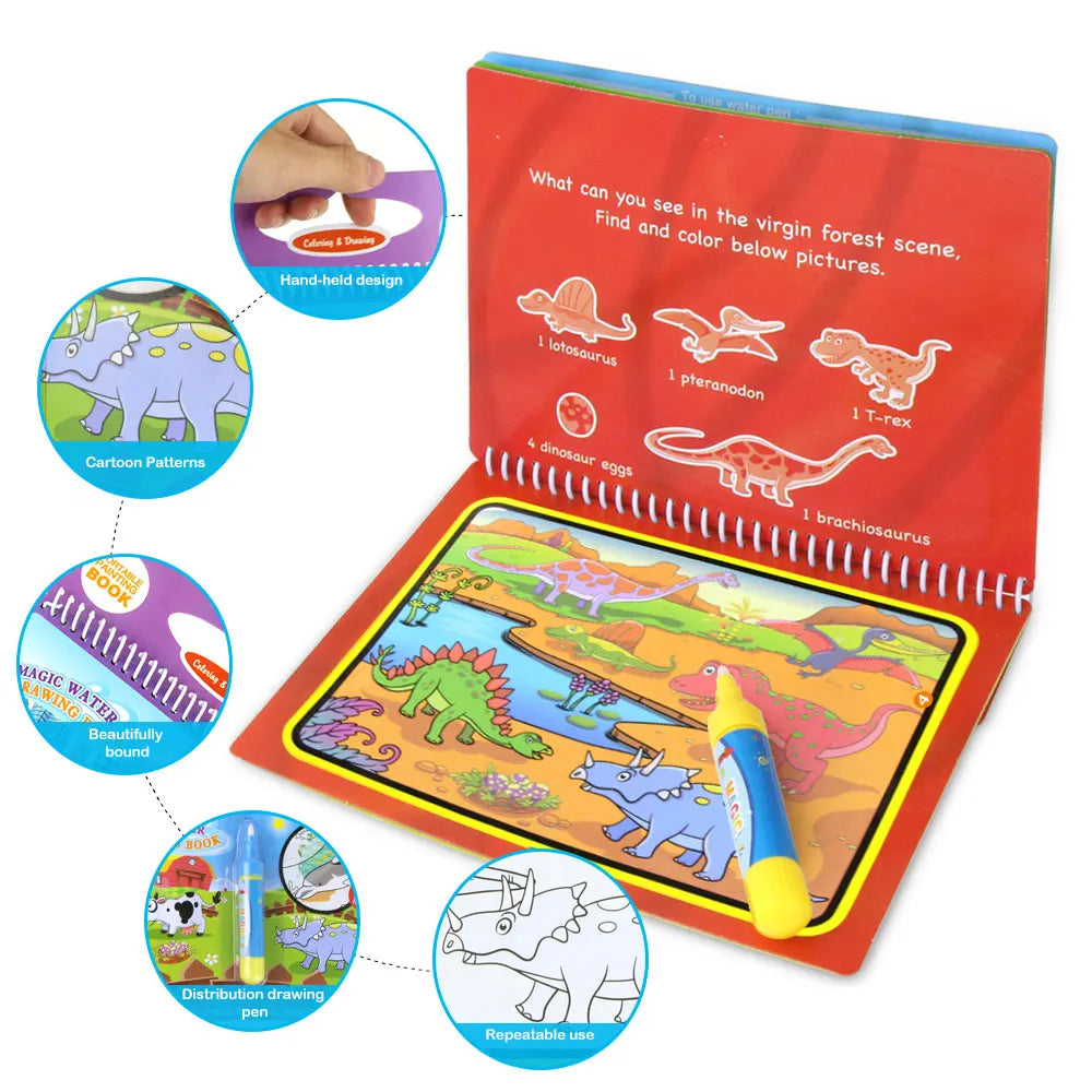 8 styles Magic Water Drawing Book Coloring Doodle