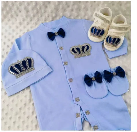 Dollbling Emerald Gold Crystal Luxury Baby Bling Romper Set My 1st Christmas Photography 4pcs Romper Hat Mittens Shoes Set