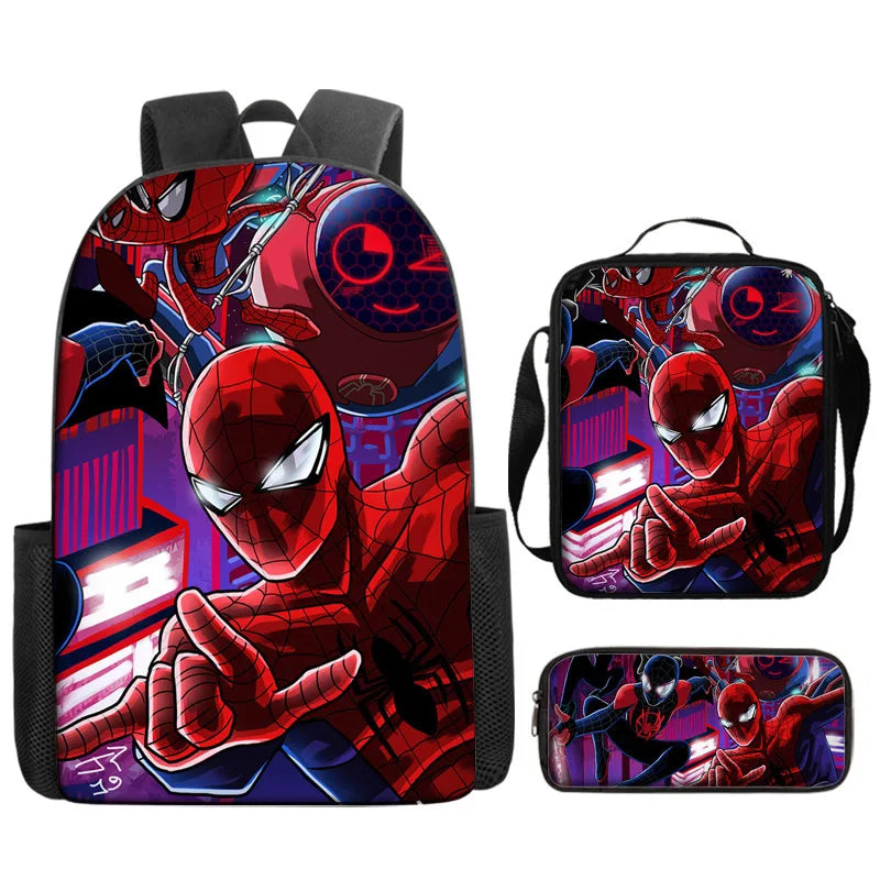 3pcs/set Kids Spiderman School Bags For Boys Girls 16inch Marvel Superhero Backpack Children Primary Book Bag Schoolbag