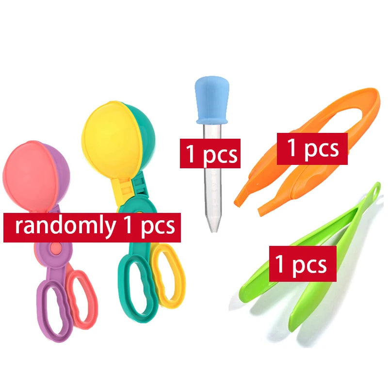 1/4pcs Kids Drop Scoop Clip Tweezers Toys Fine Motor Skill Training Tool Set Montessori Early Learning Education Toys Toddler