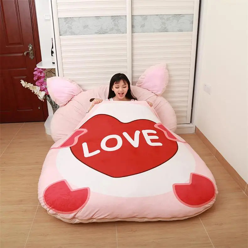 Cartoon Animals Tatami Sofa Bed Double And Kids Bean Bag Home Living Room And Bedroom Bean Bag Bed Warm Sleeping Bag Mattress