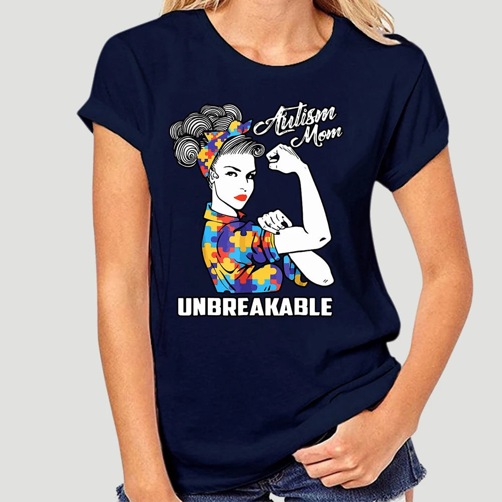 Autism Mom Unbreakable T-Shirt Autism Gift  2020 Short Sleeve Plus Size Print Men T Shirt  Army T Shirt 7027X