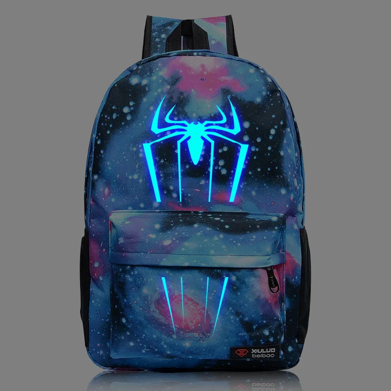 Disney Spider Man Night Light Backpack Backpack Backpack, Captain America Anime Game Peripheral Boy Cool Backpack