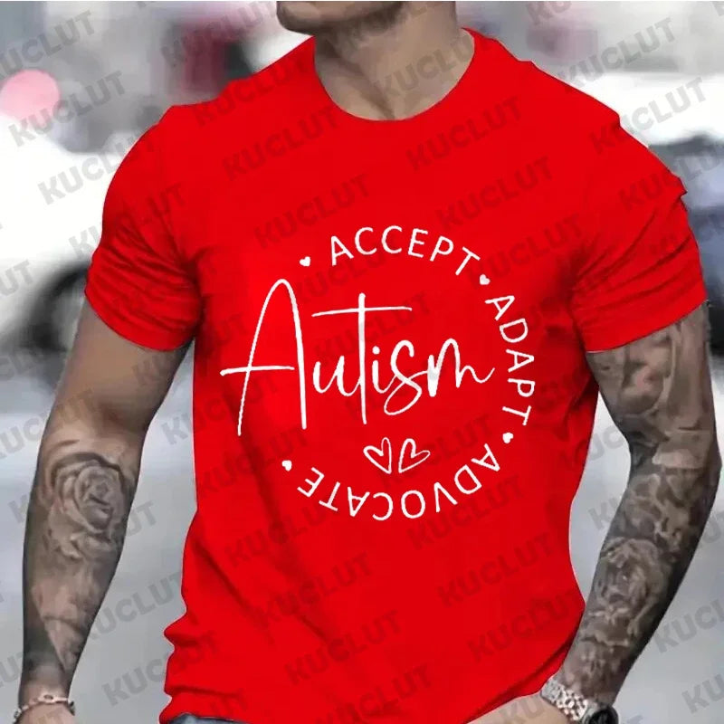 Autism Acceptance Shirt for Men Special Education Teacher Short Sleeve Tee Autism Awareness Month T-shirt Women Men Autism Tops