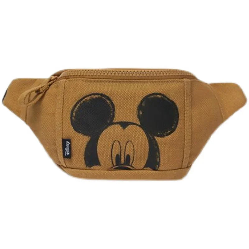 Disney Mickey Children's Waist Packs Fashion Brown Catoon Boys Waist Bag 2021 New Chest Bags Trendy Brand Kids Crossbody Bag