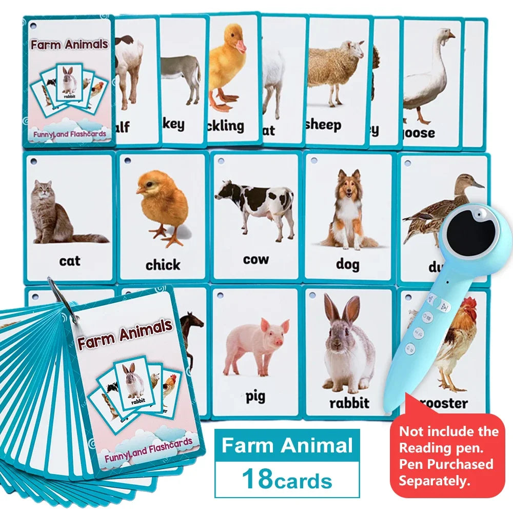 Kids Montessori Learning English Words Card Pocket Flash Cards Early Educational Toys For Children Classroom Supplies Gift