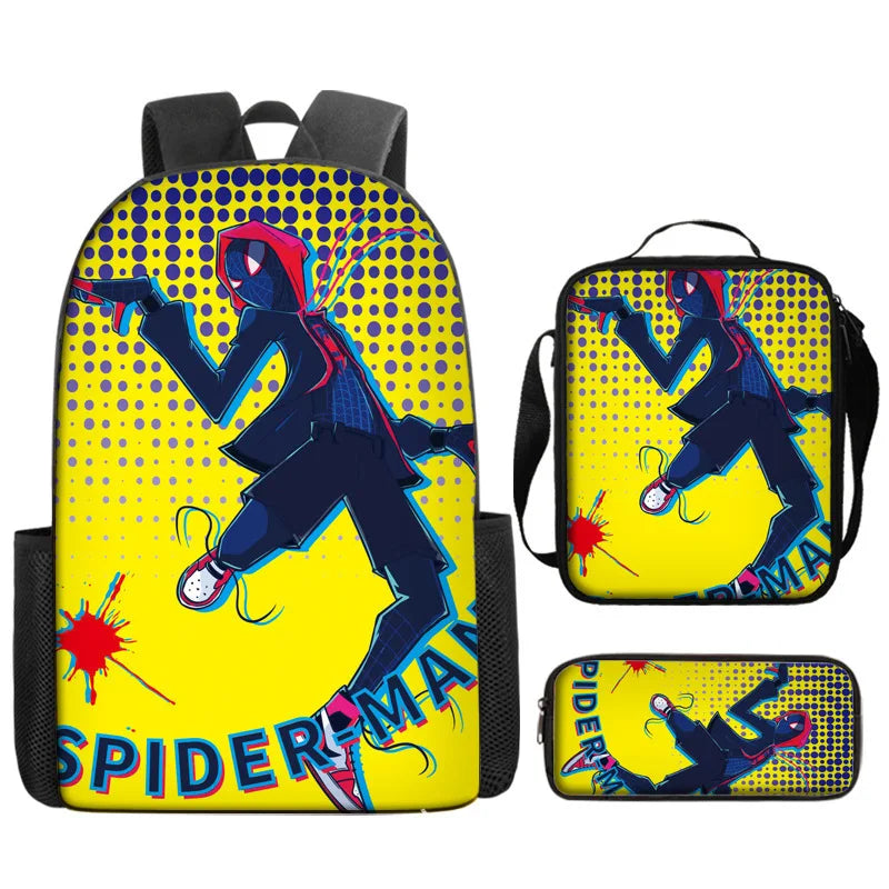 3pcs/set Kids Spiderman School Bags For Boys Girls 16inch Marvel Superhero Backpack Children Primary Book Bag Schoolbag