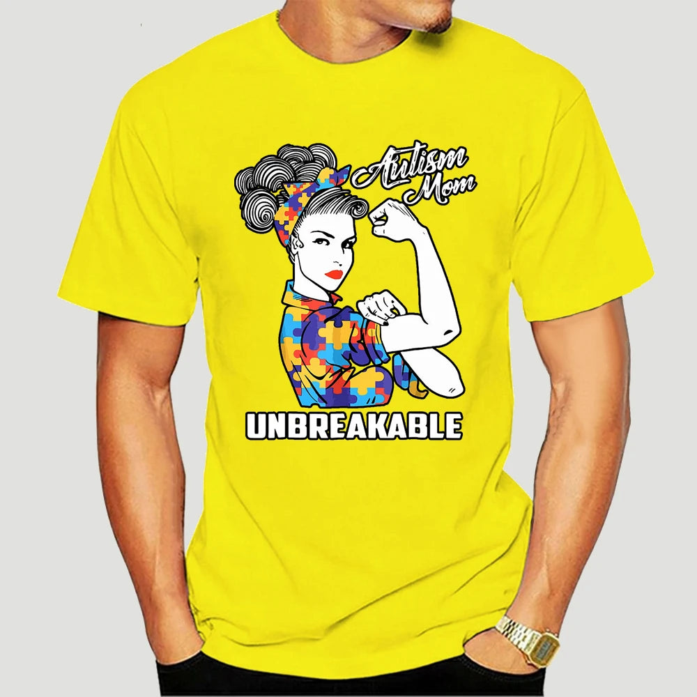 Autism Mom Unbreakable T-Shirt Autism Gift  2020 Short Sleeve Plus Size Print Men T Shirt  Army T Shirt 7027X