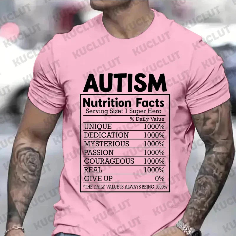 Men Clothing Autism Nutrition Shirt for Women Men Autism Awareness Month T-shirts Autism Quote Summer Tees Acceptance Y2k Tops