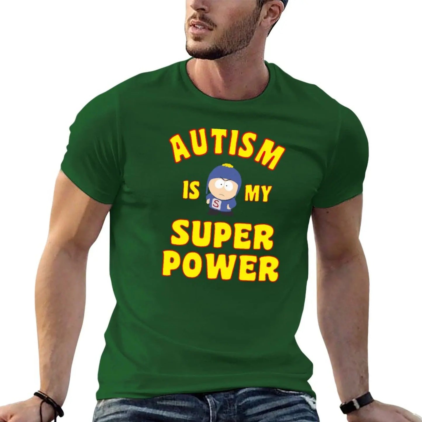 AUTISM IS MY SUPER POWER T-shirt customs plain anime mens plain t shirts