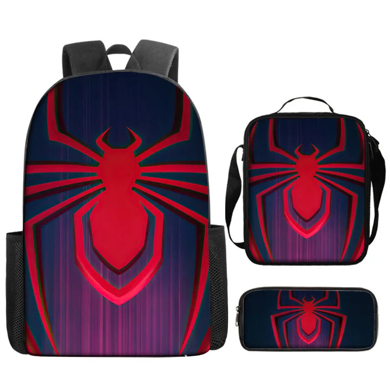 3pcs/set Kids Spiderman School Bags For Boys Girls 16inch Marvel Superhero Backpack Children Primary Book Bag Schoolbag