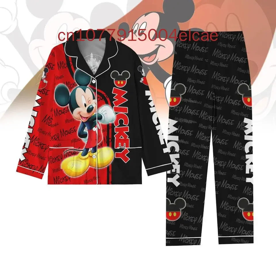 Frozen Olaf Autumn Long Sleeve Pajamas Set Disney Men's and Women's Pajamas Silk Pajamas Women's Cartoon Pajamas Pants Set