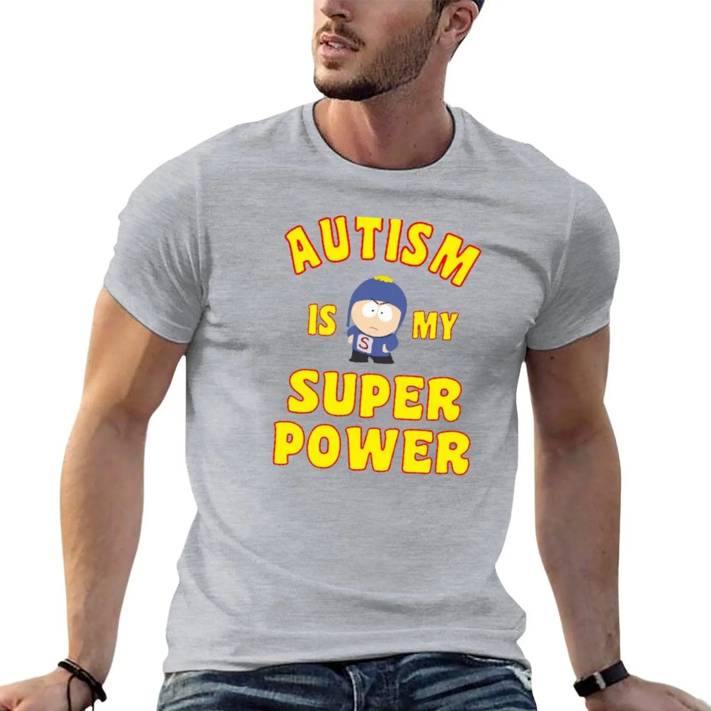 AUTISM IS MY SUPER POWER T-shirt customs plain anime mens plain t shirts