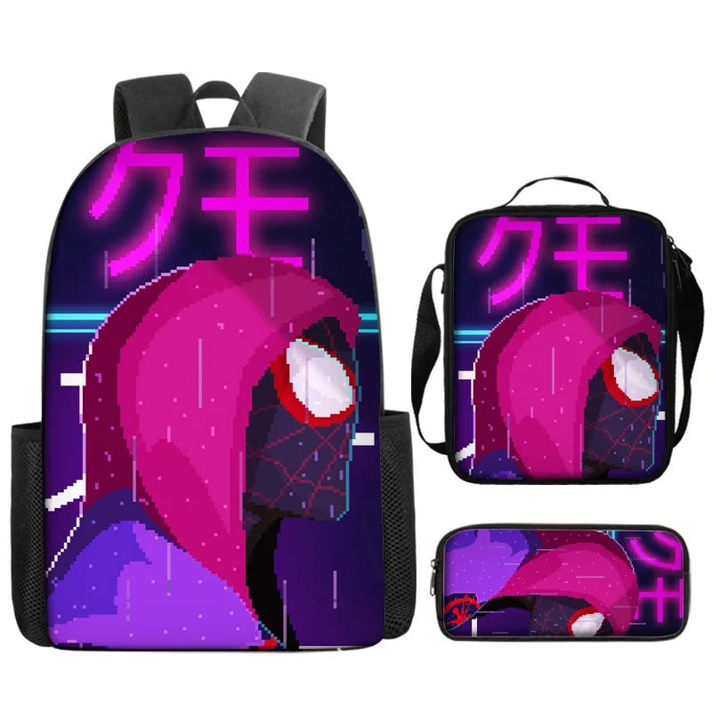 3pcs/set Kids Spiderman School Bags For Boys Girls 16inch Marvel Superhero Backpack Children Primary Book Bag Schoolbag