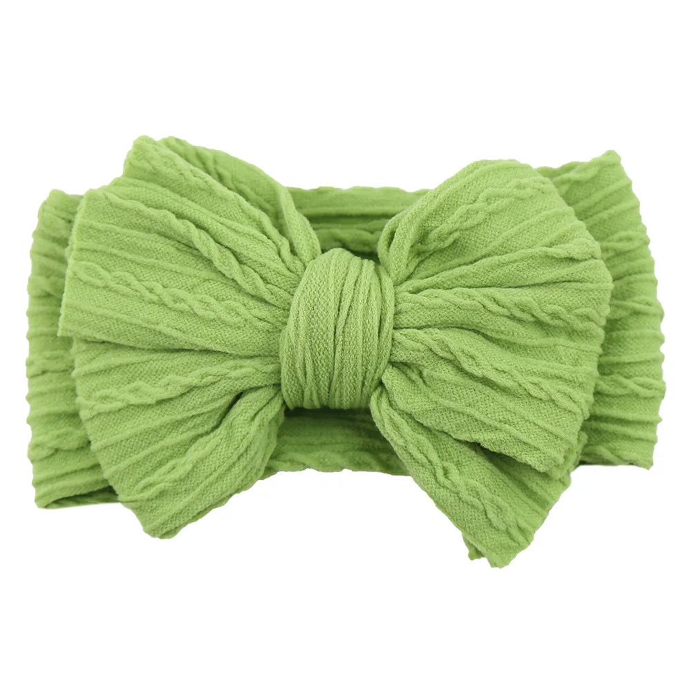 Solid Cable Bow Baby Headband for Child Nylon Layers Headwear Kids Elastic Turban Headwraps Newborn Boys Girls Hair Accessories