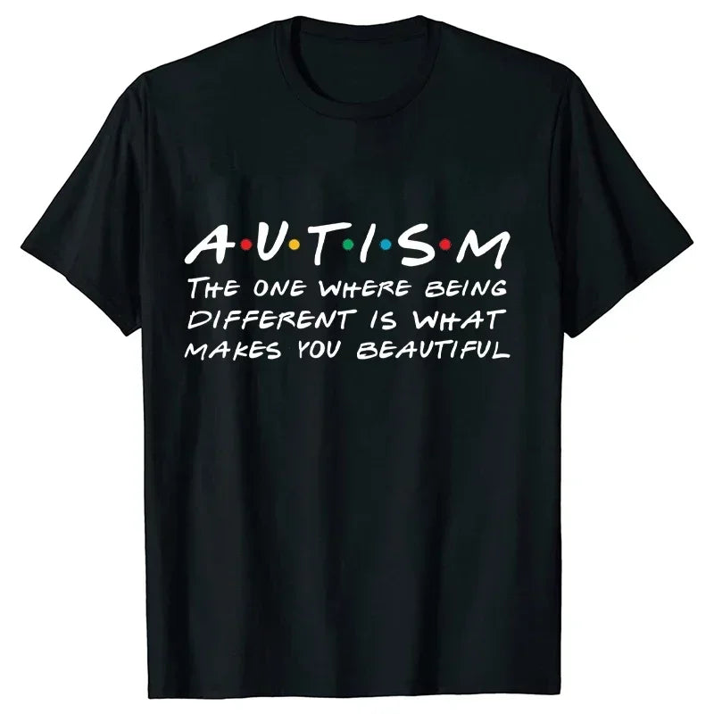 Autism Printed Male T Shirt Oversized Tops New Harajuku Short Sleeve Tee Casual Tshirt Loose Streetwear Aesthetic Men's Clothing