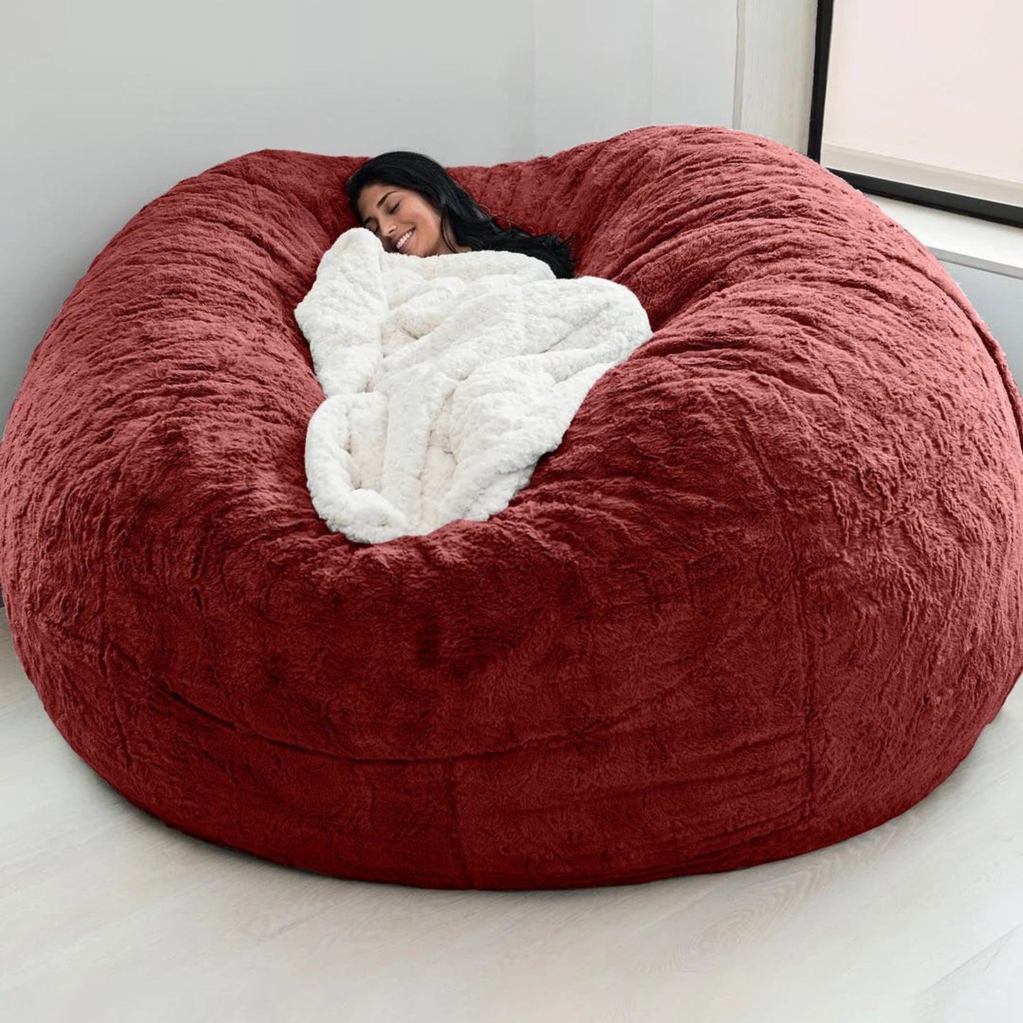 No Stuffed Gray Bean Bag Chair Giant Beanbag Pouf Sofa Bed Puff Futon Room Seat Tatami Relax Lounge Furniture Only Bag Case