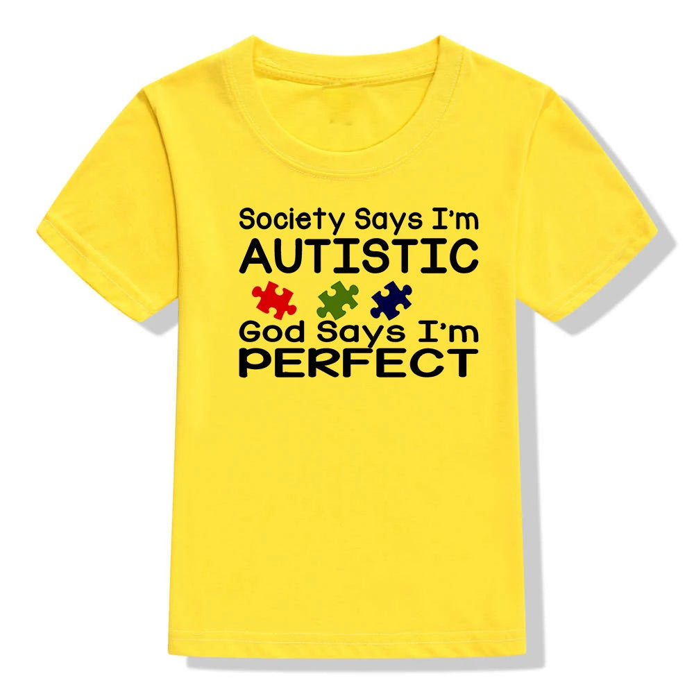 Autism Awareness Shirt Society Says I'm Autistic T Shirt Autism TShirt Puzzle Piece Autism Gifts for Youth Kids