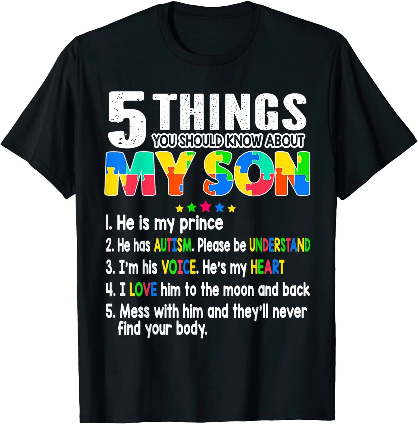 Autism Awareness Support Autism Son Kids for Mom Dad T-Shirt