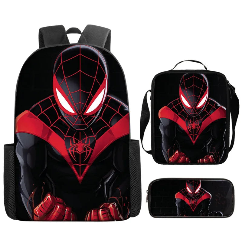 3pcs/set Kids Spiderman School Bags For Boys Girls 16inch Marvel Superhero Backpack Children Primary Book Bag Schoolbag