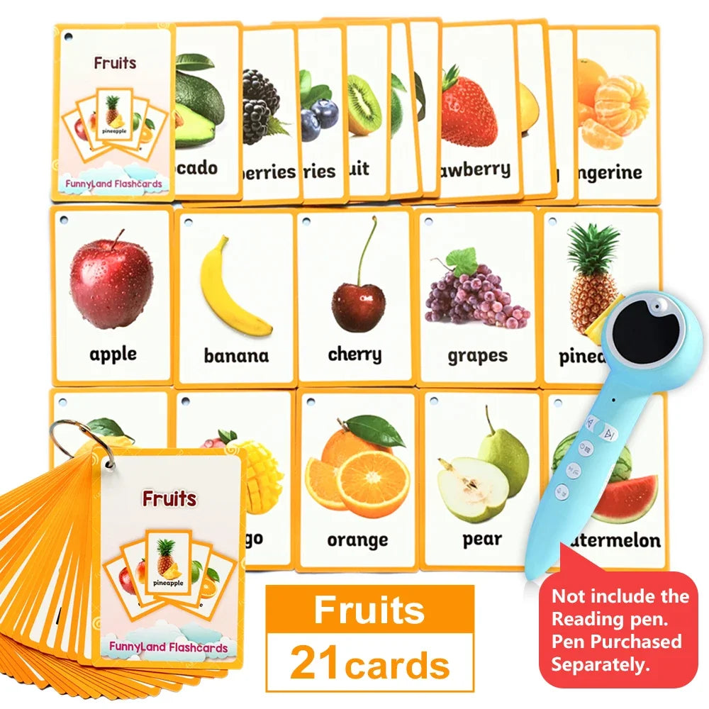 Kids Montessori Learning English Words Card Pocket Flash Cards Early Educational Toys For Children Classroom Supplies Gift