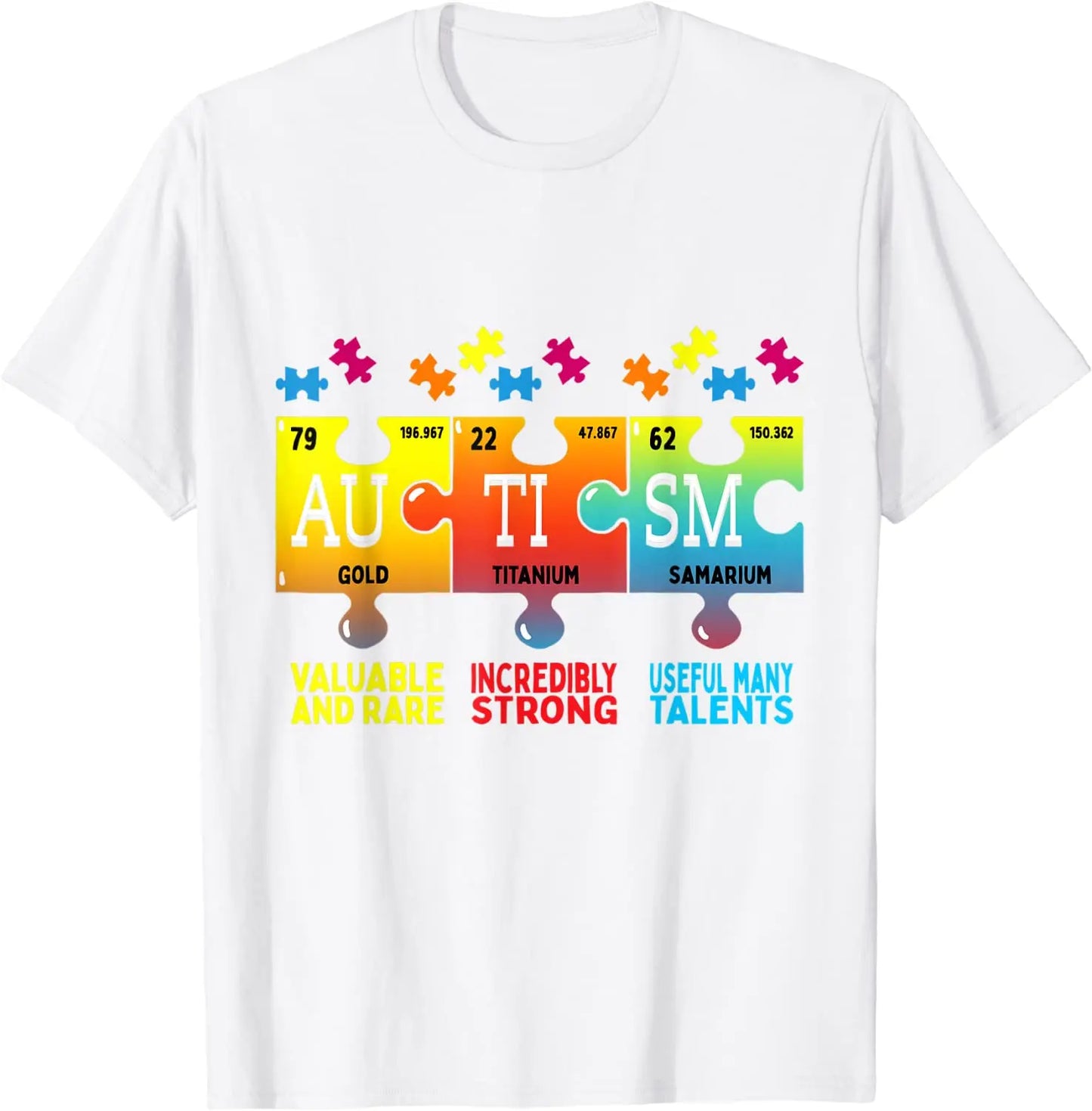 Autism Awareness Teacher Shirt Teach Hope Love Inspire T-Shirt Puzzle Chemical Elements Graphic Tee Tops Funny Novelty Gifts