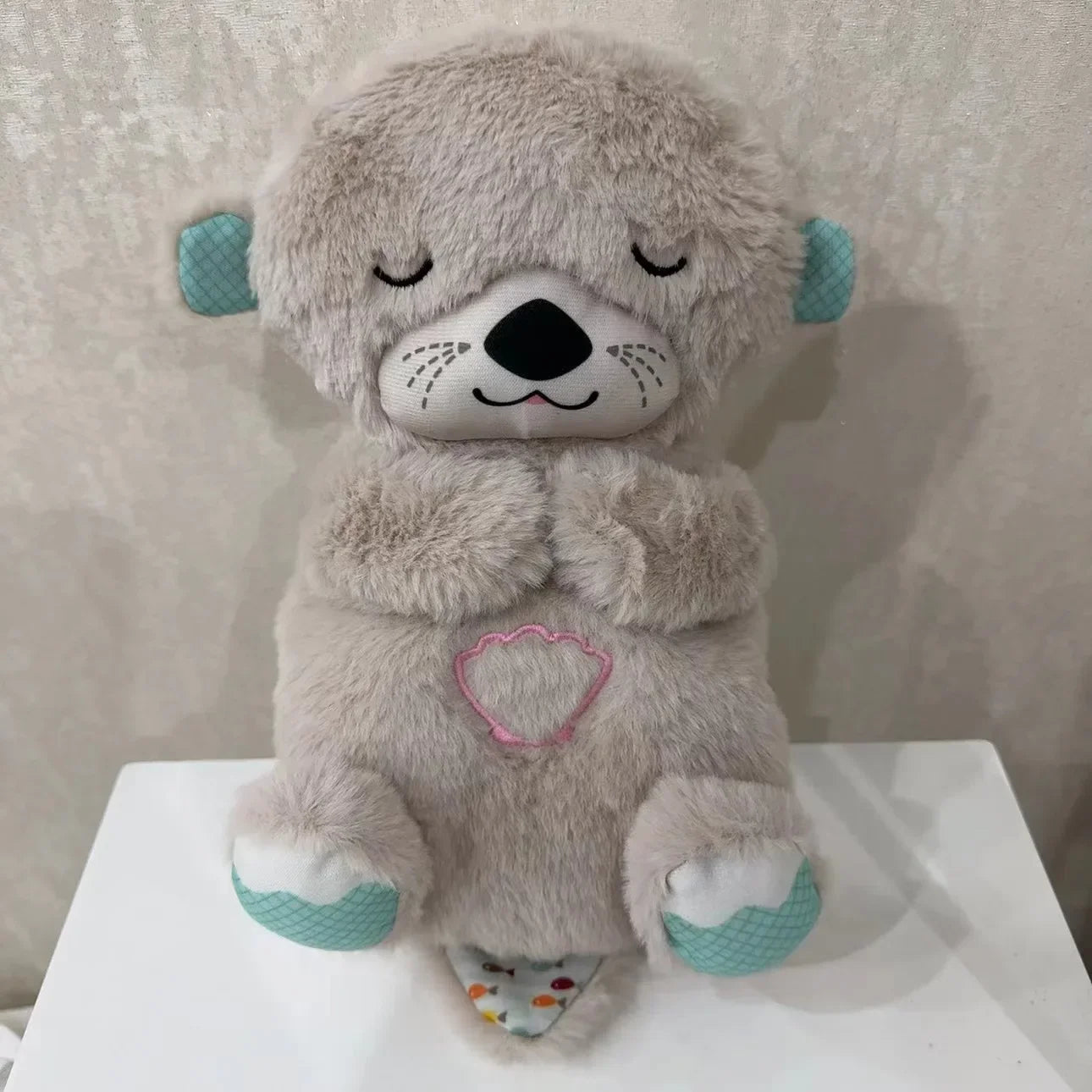 Baby Breath Baby Bear Soothes Otter Plush Toy Doll Toy Child Soothing Music Sleep Companion Sound And Light Doll Toy Gifts