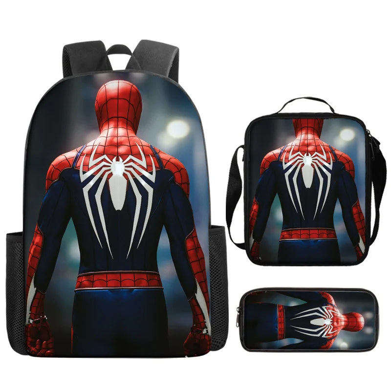 3pcs/set Kids Spiderman School Bags For Boys Girls 16inch Marvel Superhero Backpack Children Primary Book Bag Schoolbag