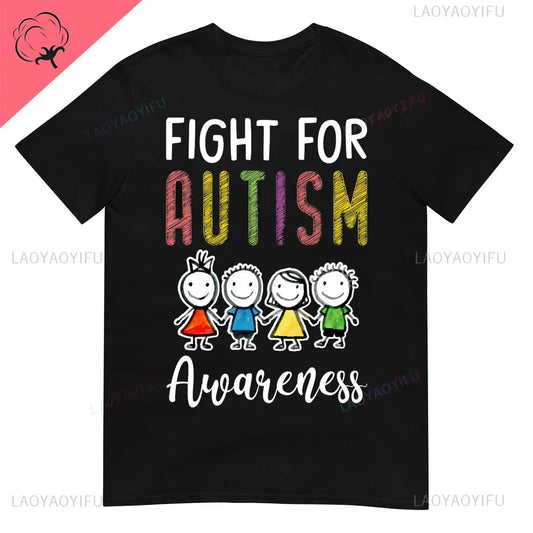 Autism Shirt Love Accept Support Autism T-shirt Vintage Awareness Gift Ropa Mujer Aesthetic Slim T Shirt Anime Graphic T Shirts