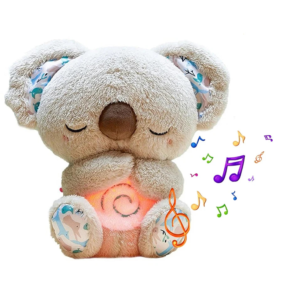 Baby Breathe Bear Soothes Baby Otter Plush Toy Children Soothing Music Sleep Companion Sound And Light Stuffed Doll Toy Gifts