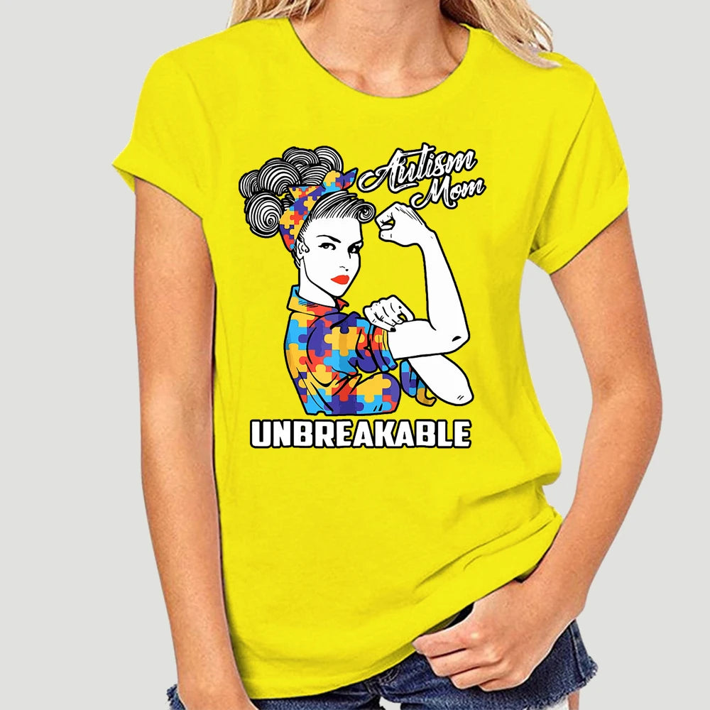 Autism Mom Unbreakable T-Shirt Autism Gift  2020 Short Sleeve Plus Size Print Men T Shirt  Army T Shirt 7027X