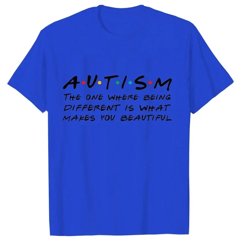 Autism Printed Male T Shirt Oversized Tops New Harajuku Short Sleeve Tee Casual Tshirt Loose Streetwear Aesthetic Men's Clothing