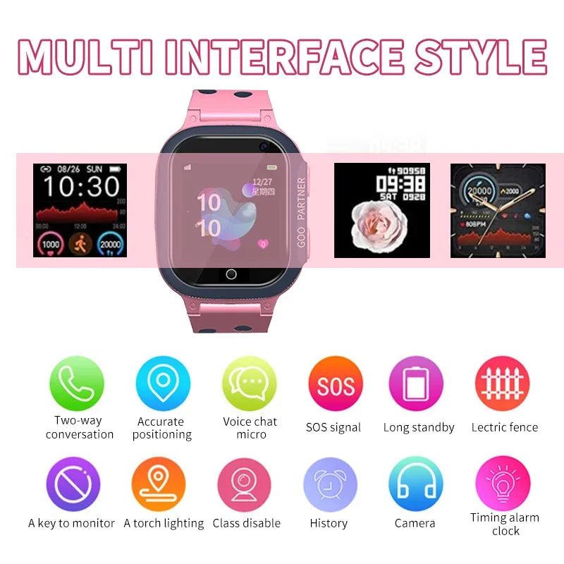 Kids Smartwatch GPS SOS Waterproof Smartwatch Bluetooth 5G Waterproof Watch SIM Card Positioning Tracker Anti Lost Kids Watch