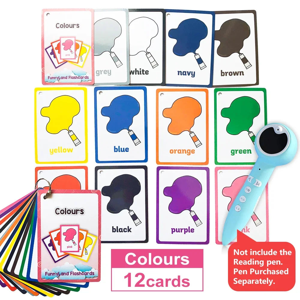 Kids Montessori Learning English Words Card Pocket Flash Cards Early Educational Toys For Children Classroom Supplies Gift