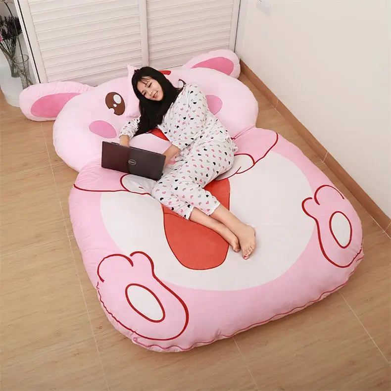 Cartoon Animals Tatami Sofa Bed Double And Kids Bean Bag Home Living Room And Bedroom Bean Bag Bed Warm Sleeping Bag Mattress