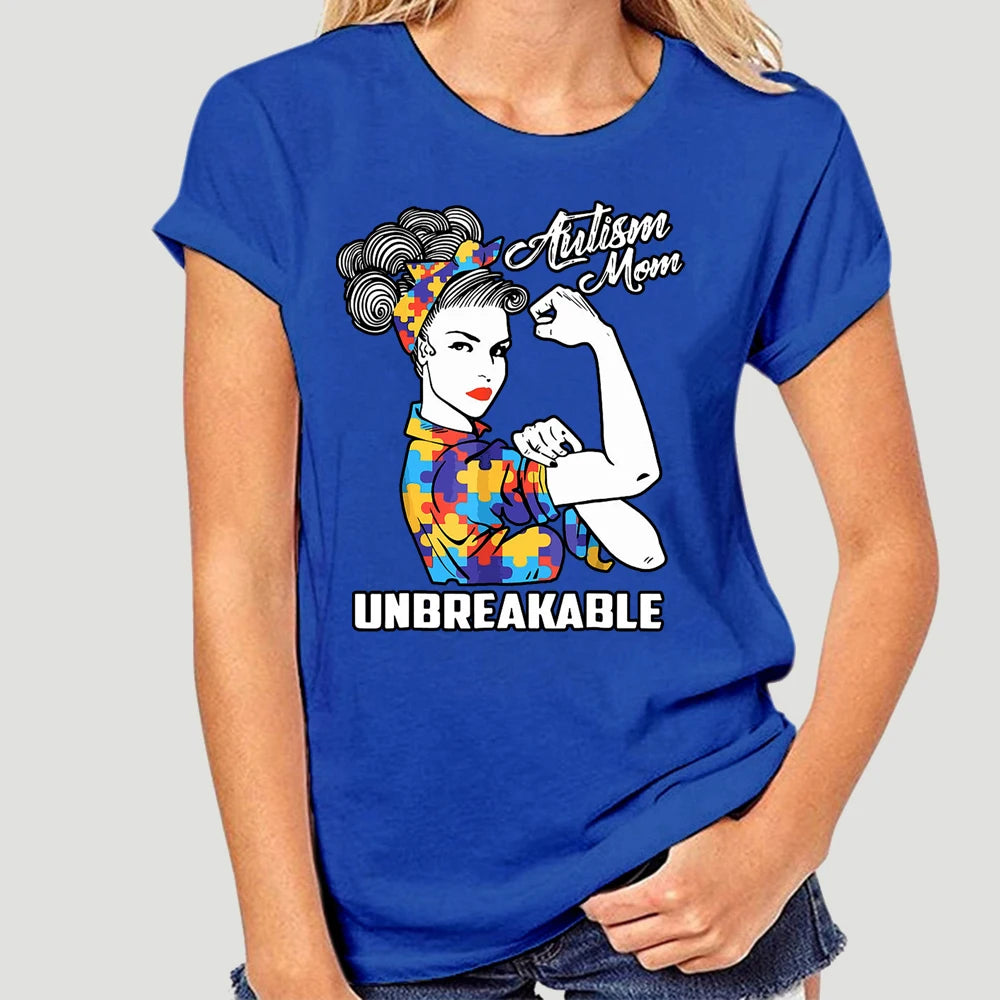 Autism Mom Unbreakable T-Shirt Autism Gift  2020 Short Sleeve Plus Size Print Men T Shirt  Army T Shirt 7027X