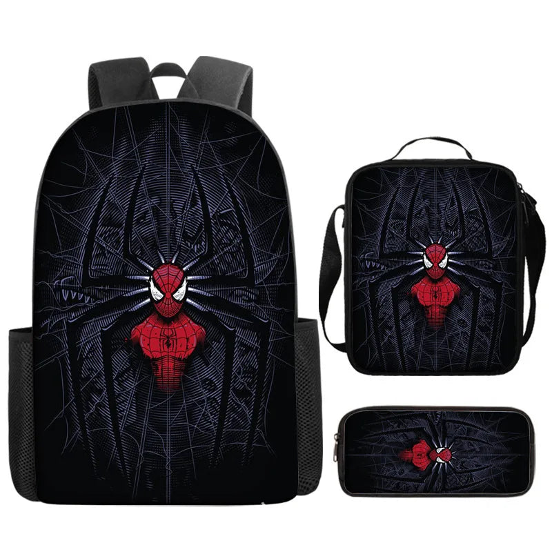 3pcs/set Kids Spiderman School Bags For Boys Girls 16inch Marvel Superhero Backpack Children Primary Book Bag Schoolbag