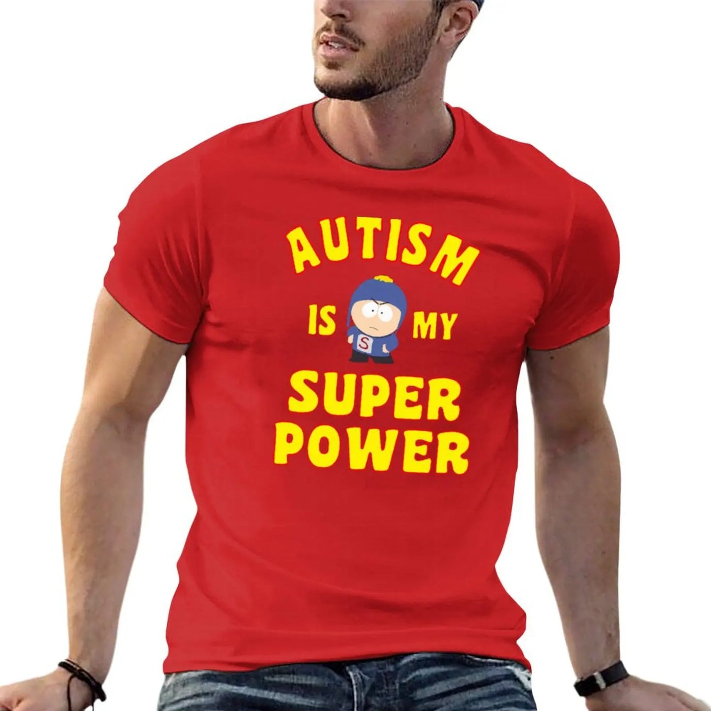 AUTISM IS MY SUPER POWER T-shirt customs plain anime mens plain t shirts