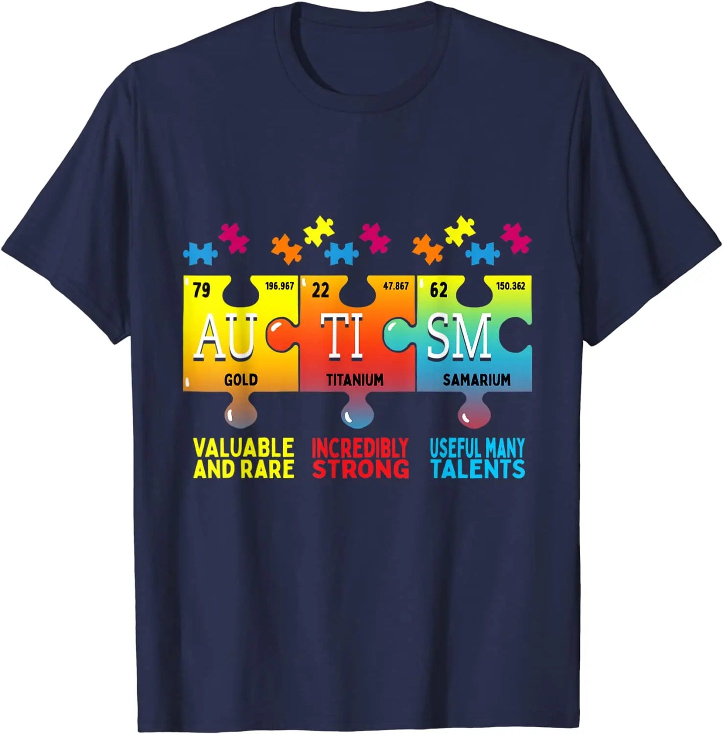 Autism Awareness Teacher Shirt Teach Hope Love Inspire T-Shirt Puzzle Chemical Elements Graphic Tee Tops Funny Novelty Gifts