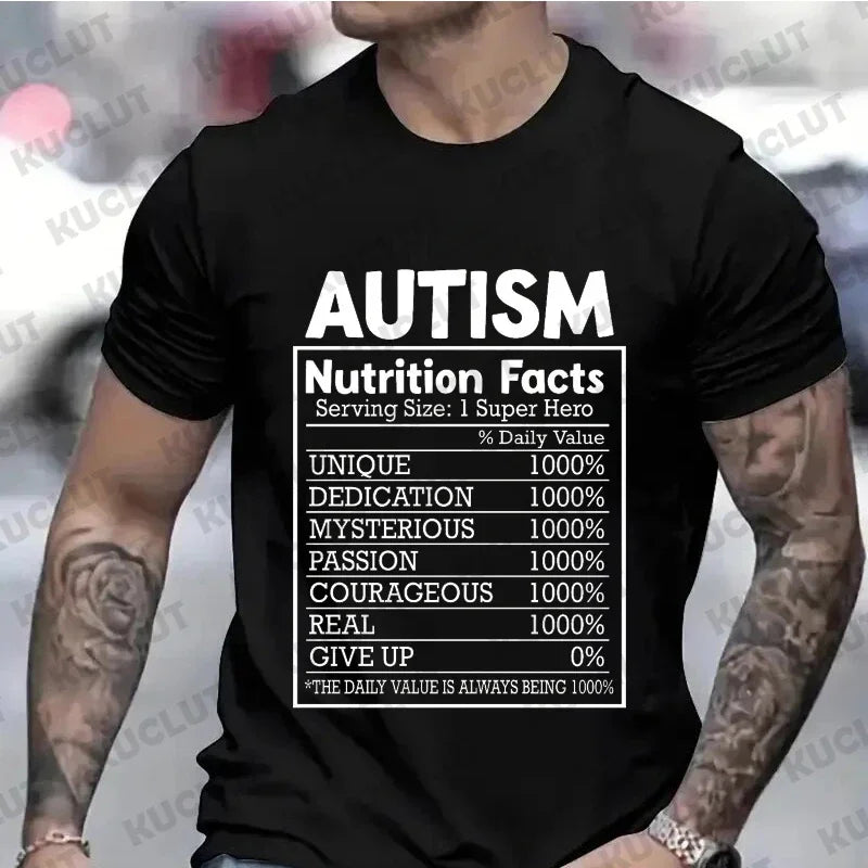 Men Clothing Autism Nutrition Shirt for Women Men Autism Awareness Month T-shirts Autism Quote Summer Tees Acceptance Y2k Tops