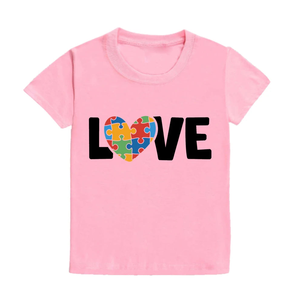 Autism Awareness Kids Shirt Love Needs No Words Print Child T Shirt Boy Girl Clothes Autism Toddler Shirt Autism Support Tee