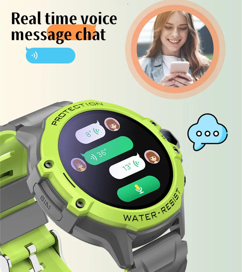 4G Childre Phone Watch SIM Card Voice Call Smart Watch GPS Positioning Video Call Student Watch Monitoring Location Tracker SOS