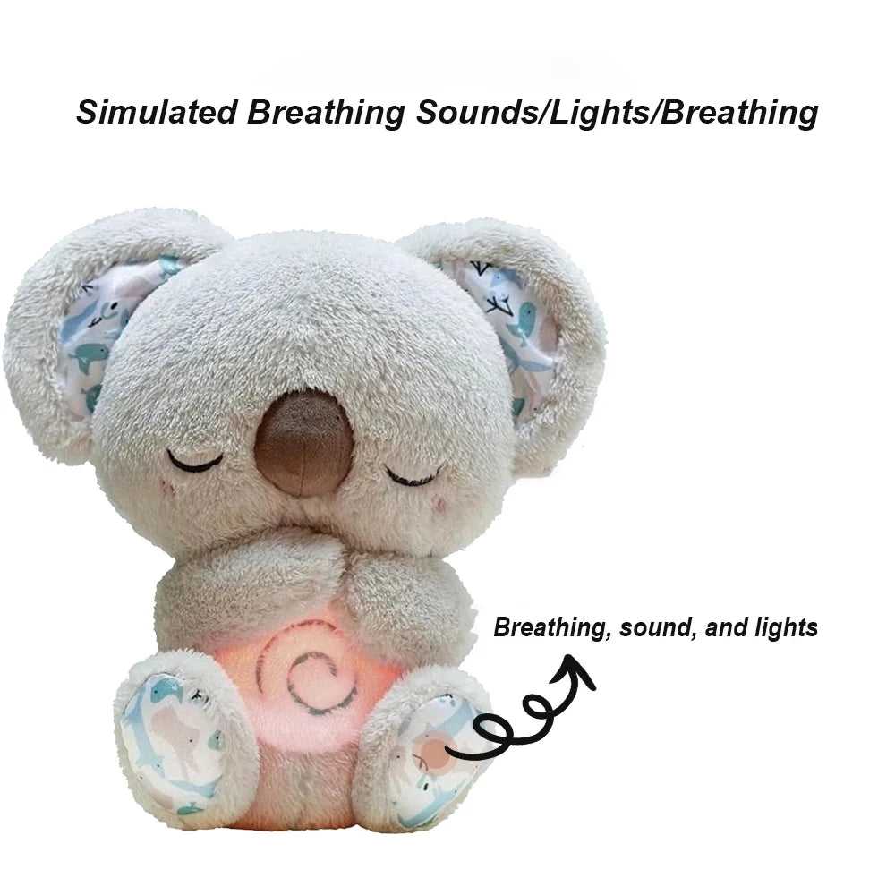 Baby Breath Baby Bear Soothes Otter Plush Toy Doll Toy Child Soothing Music Sleep Companion Sound And Light Doll Toy Gifts